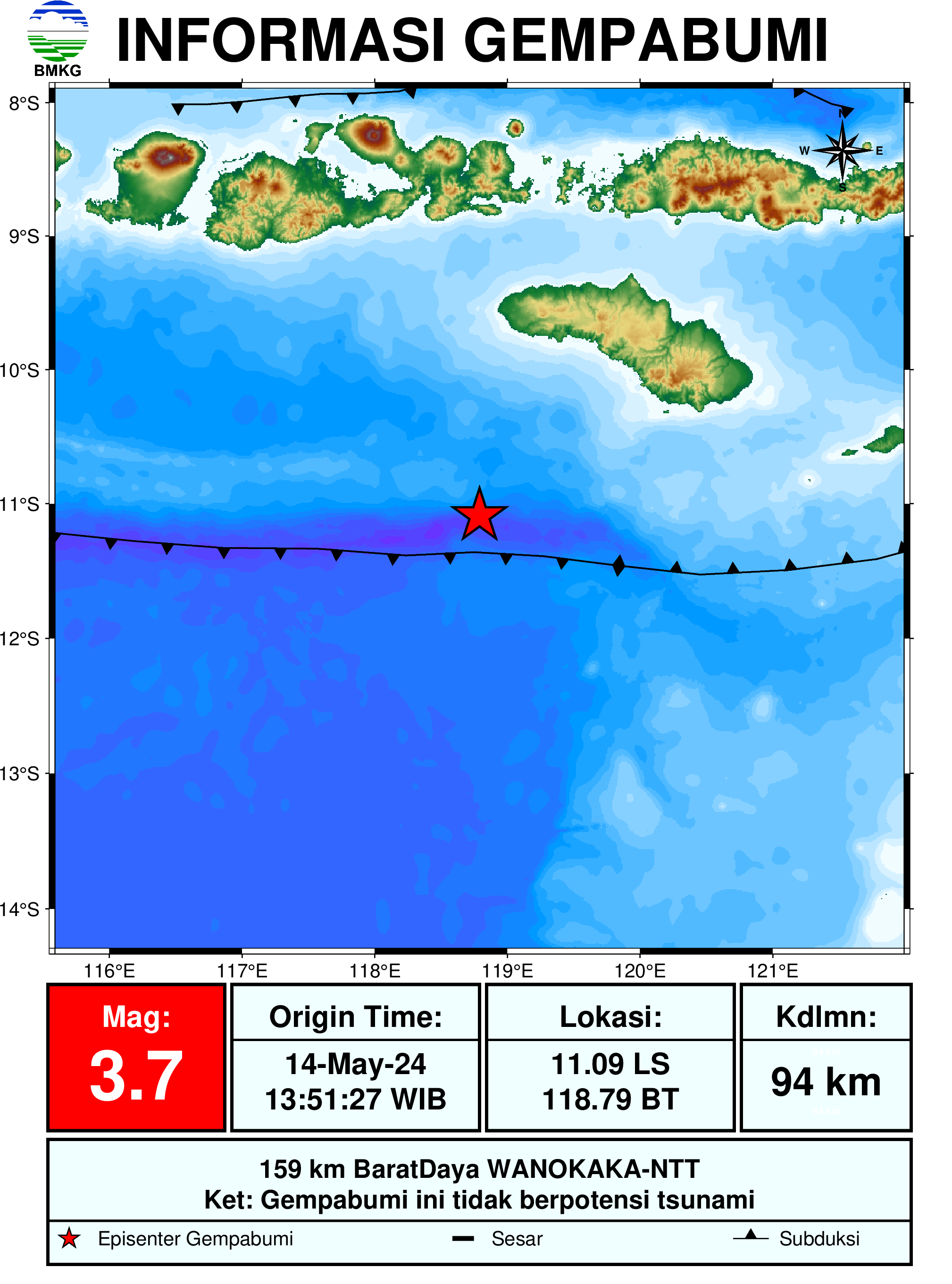 informasi gempa bumi region 3